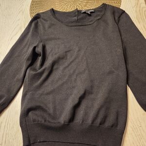 Banana Republic Black Silk Crew Neck Sweater XS Excellent